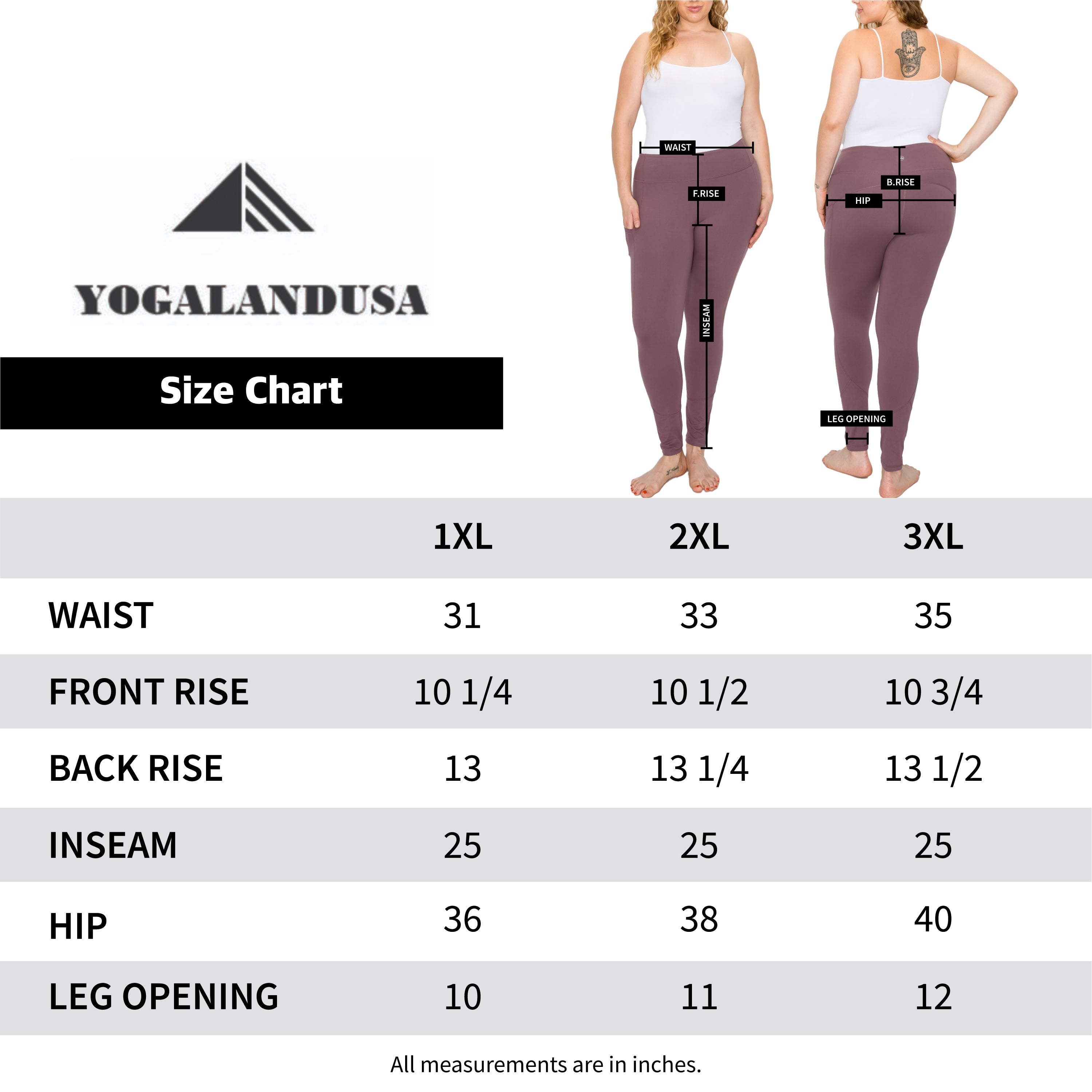 Yoga Plus Size Pants W/ Inner and Side Zipper Pockets CYP1031PX 